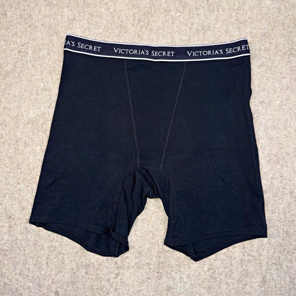 Victoria's Secret Women's Black Logo Waistband Boyshort Panties Size M